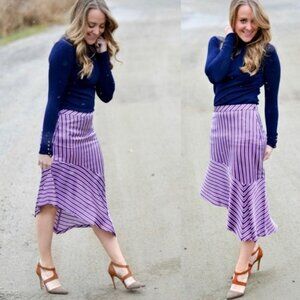 NWT Banana Republic Stripe Asymmetrical Hem Skirt